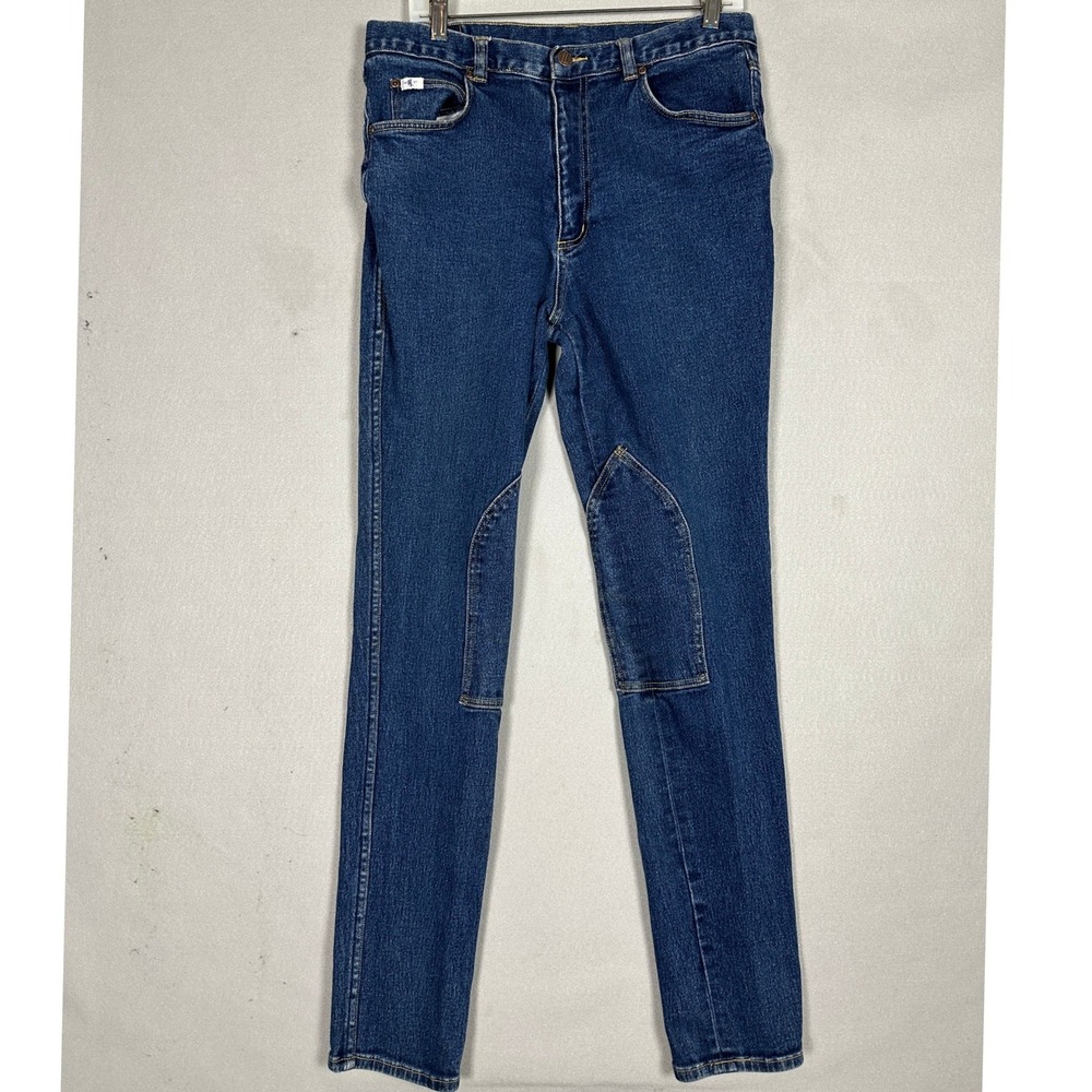 Vintage Millers Riding Jeans Mens 34 Blue Knee Patch Tapered Equestrian Cowboy